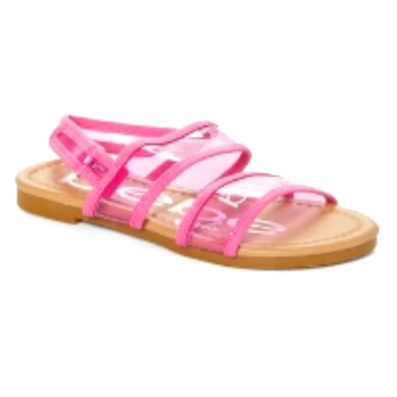 NWT bebe fuchsia clear velcro strap SANDAL Sz 2 big girls - Picture 3 of 3